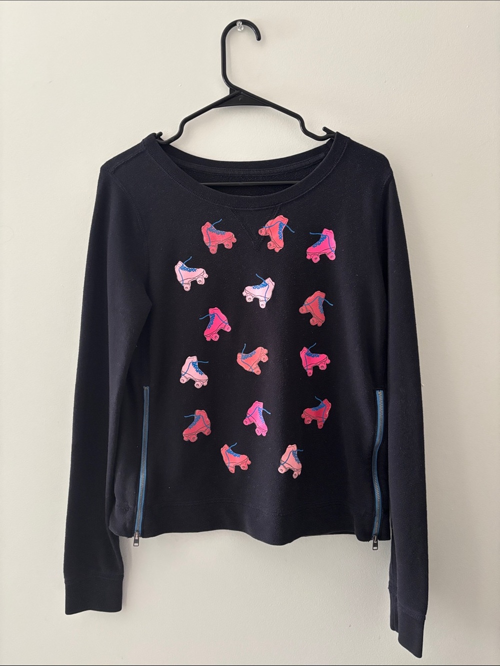 Vintage Hollister Co. Roller Skate Graphic Sweatshirt Side Zippers Women’s S